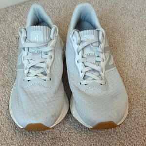 New Balance Light Gray and Gum Women's Athletic Sneakers